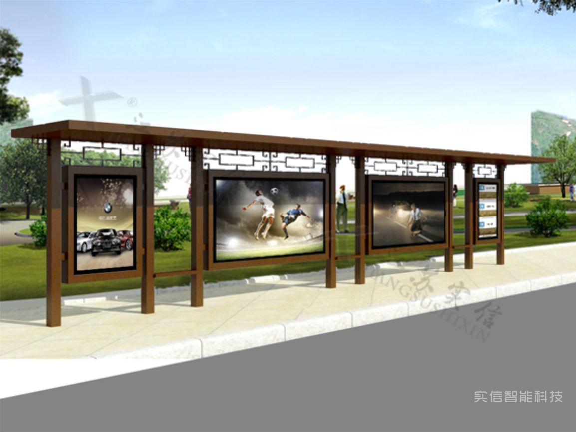 博尔塔拉蒙古自治州产品选型参考：仿古候车亭公交候车亭、城市候车亭产品外观图